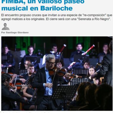 FIMBA, un valioso paseo musical en Bariloche | Página 12